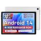 AEEZO Tablette 10 Pouces, Tablette Android 14 Octa Core, 8GB RAM 64GB ROM 1TB TF, 5G + 2.4G WiFi 6, Bluetooth 5.0, 1280x800 IPS, 5000mAh, 8 + 5MP Double Caméra, Dernière Tablettes Widevin L1 (Blanc)