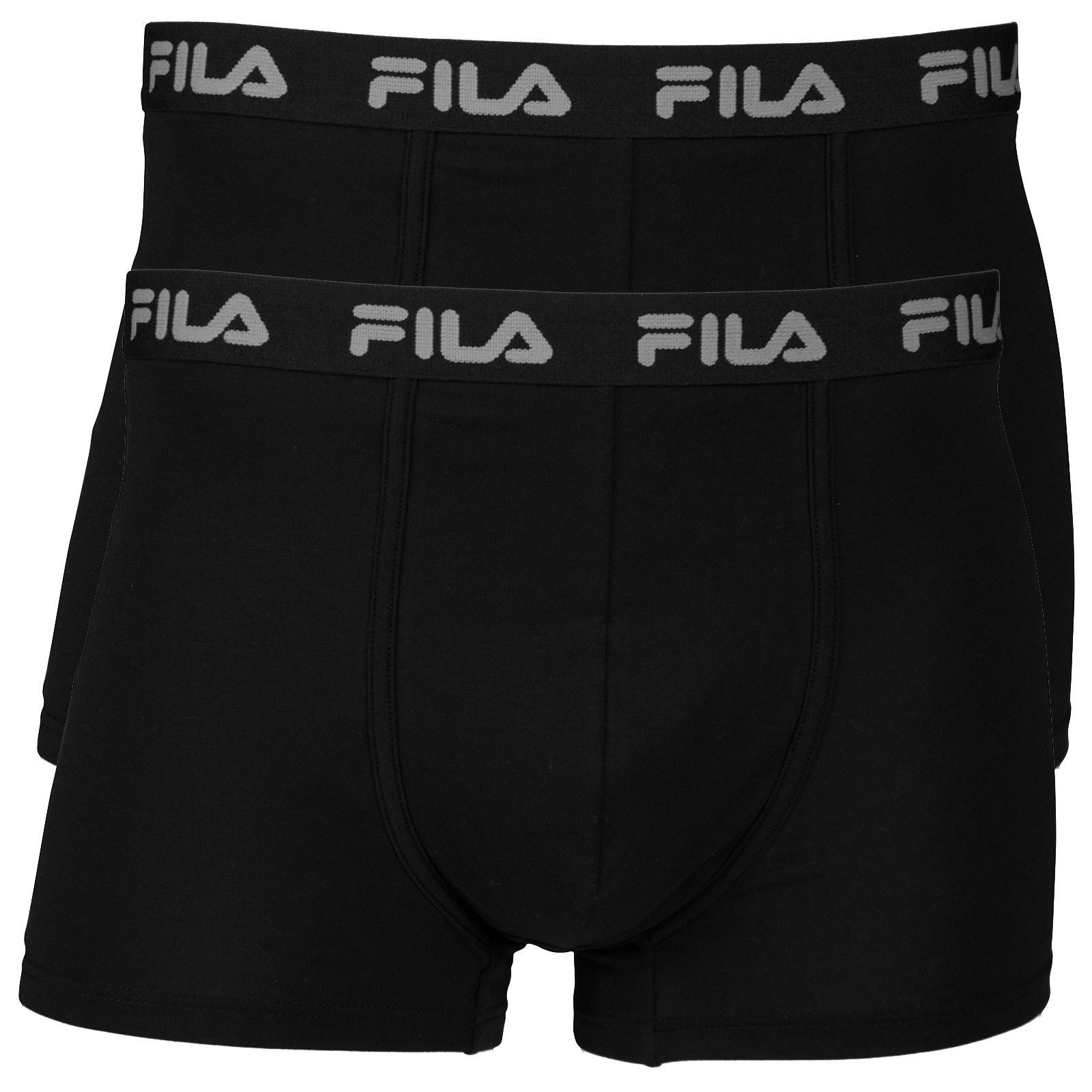 Fila Caleçon Boxeur Pack De 2 Pour Hommes - Logo À La Taille, Urbain, Coton Stretch, Uni Marine L (Large)