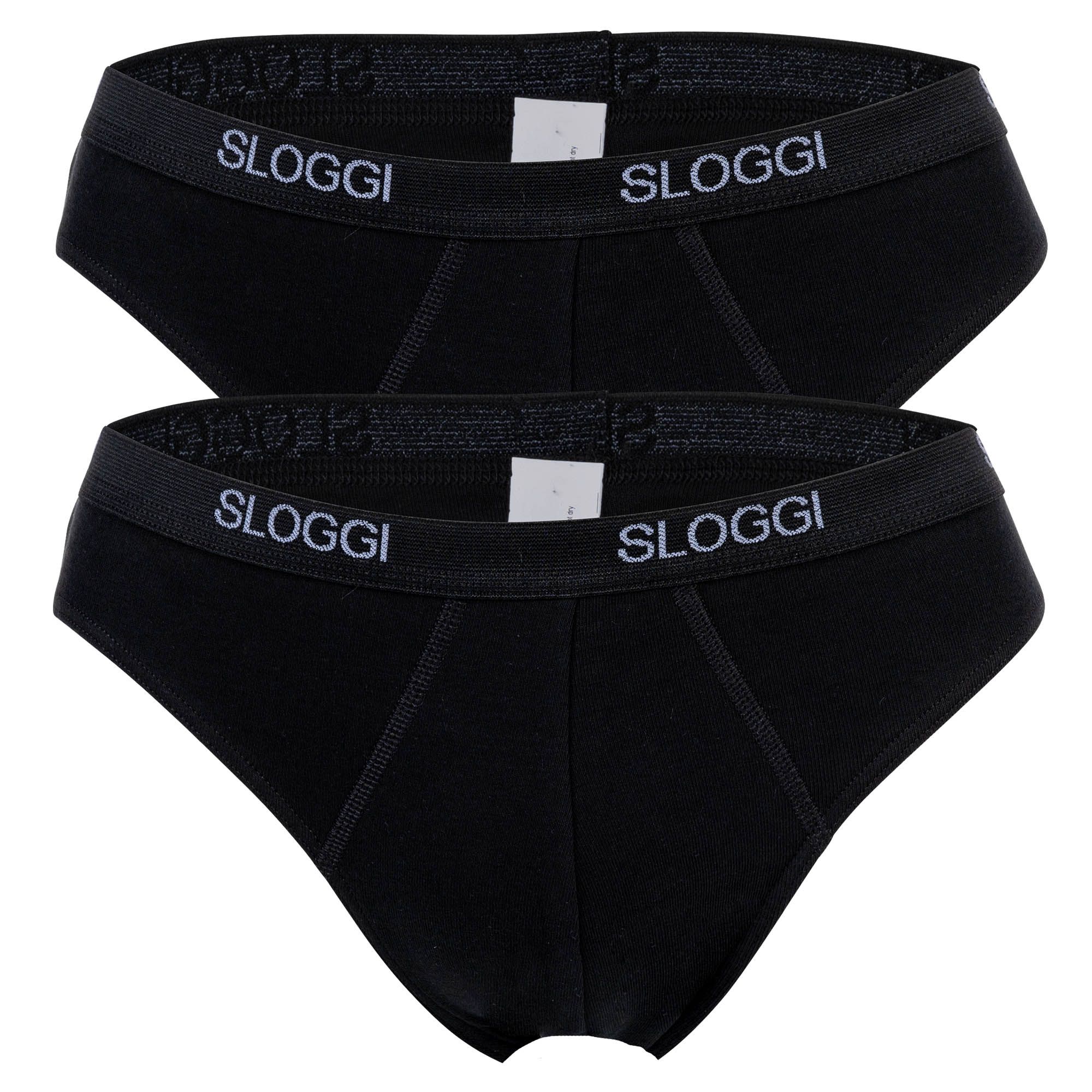 Sloggi Slips Pour Hommes, Paquet De 2 - Basic Mini, Sous-Vêtements, Caleçon, Coton, Logo, Uni Gris Xl (X-Large)