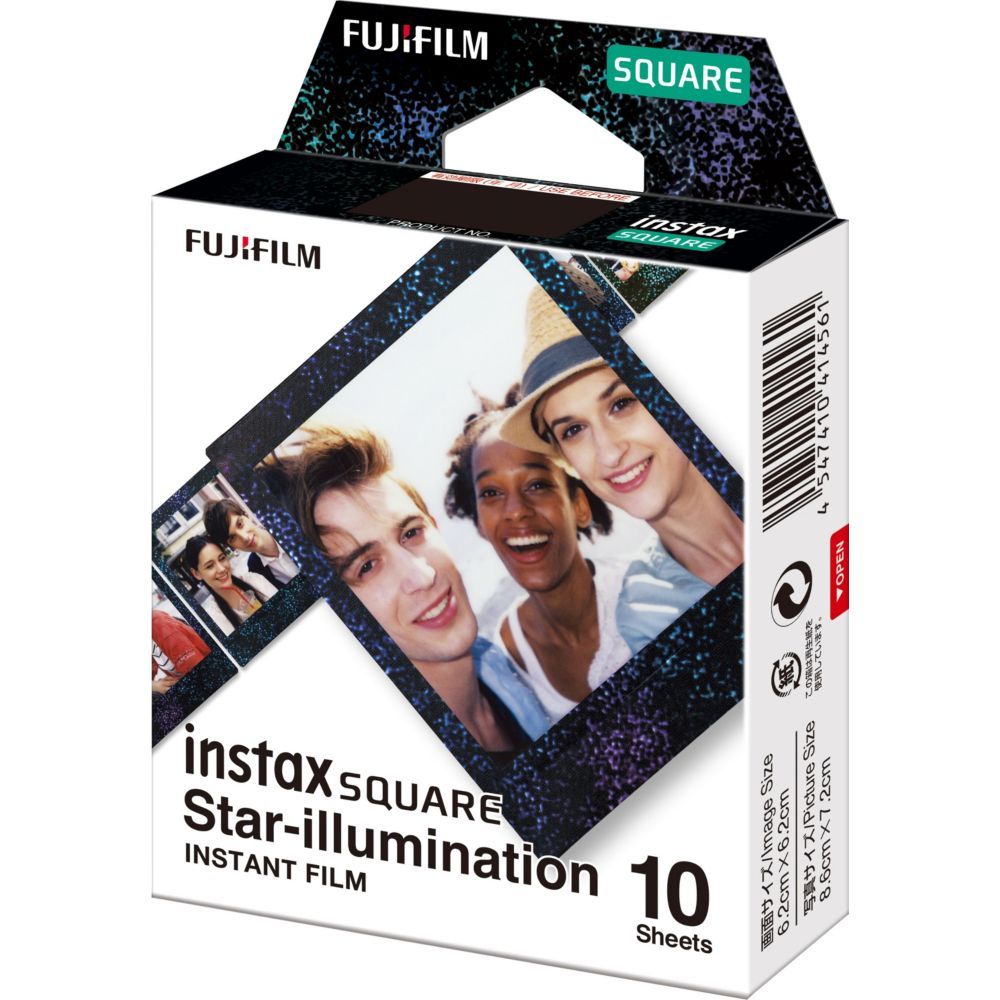 Pack de 10 films Fujifilm Instax Square Mono Star illumination - vue 3