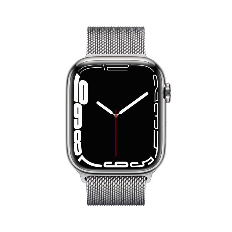 Apple Watch Series 7 Gps + Cellular 45mm Caja Acero Inoxidable Plata Con Correa Milanesa Plata