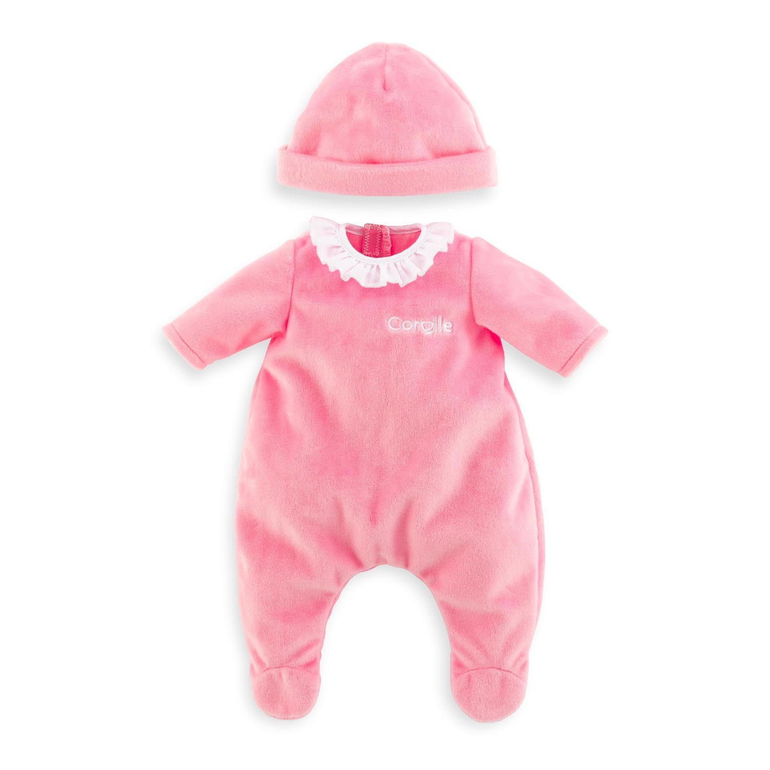 Mes Vêtements De Poupons Corolle Bb36 Pyjama Rose + Bonnet