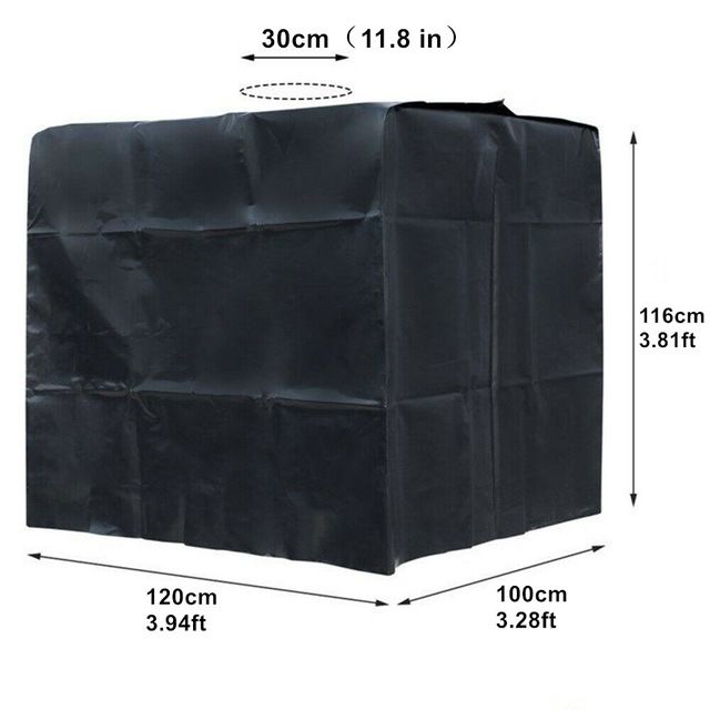 Juste de Protection pour Eau d'Extérieur,Tote IBC à Fermeture Éclair,275 Gallons,1000L,Couleur Verte - Type black-120x100x116cm