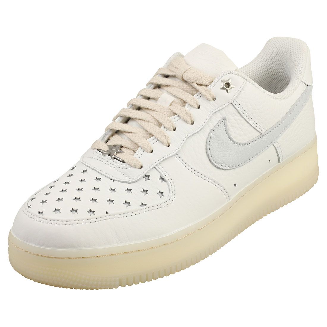 Nike Air Force 1 07 Femme - Baskets De Cuir Blanc Et Argenté - 40 1/2