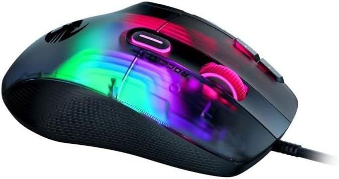 Roccat Kone Xp-Souris De Jeu A Eclairage 3D,Dotee D'Un Capteur Optique De 19 000 Dpi,D'Une Molette Krystal 4D Avec Un Design Multi-Bouton Et Un Eclairage Aimo Rgb,Noir