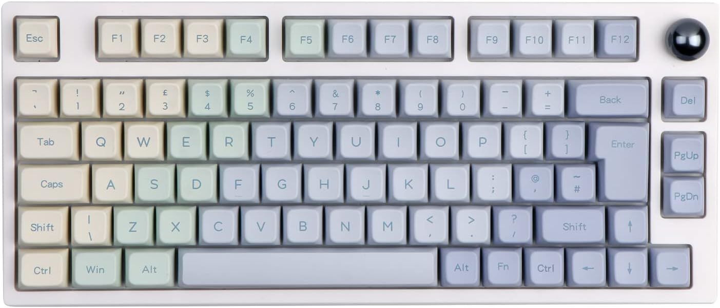 Monet Th80 Pro Iso(Uk)75% Hot Swap Rgb 2,4 Ghz/Bluetooth 5.0/Clavier Mecanique Filaire,Clavier De Jeu Programmable Avec Touches Mda Pbt Pour Win/Mac/Ps4/Ps5/Xbox(Budgerigar Switch)