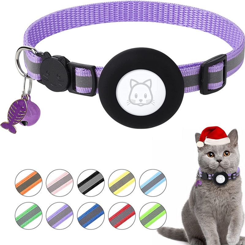 Pcs Violet Réglable Réfléchissant Collier Collier Chat Anti Étranglement Pour Chat Chaton Chiot Avec Clochette Et Boucle De Sécurité