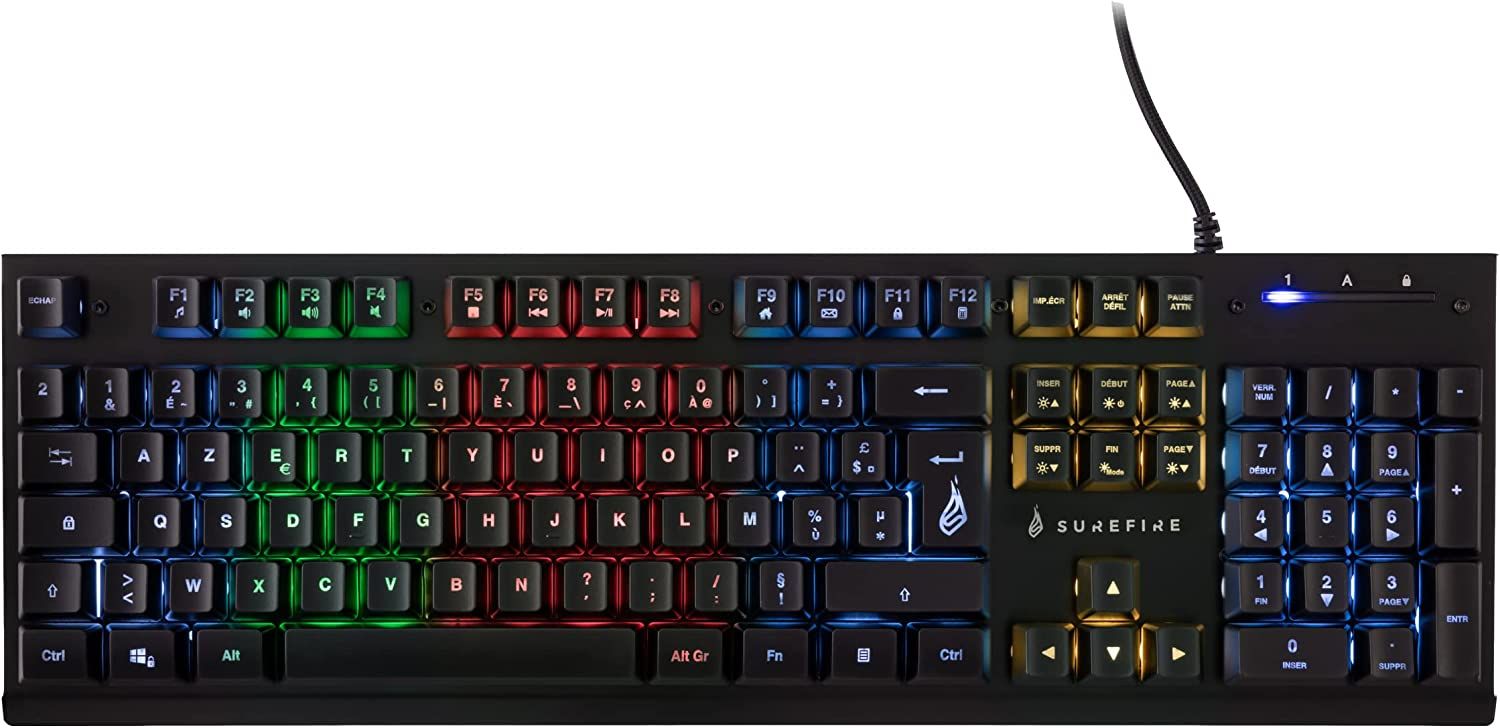 SureFire KingPin X2 clavier Jouer USB AZERTY Français Métallique Neuf - vue 2