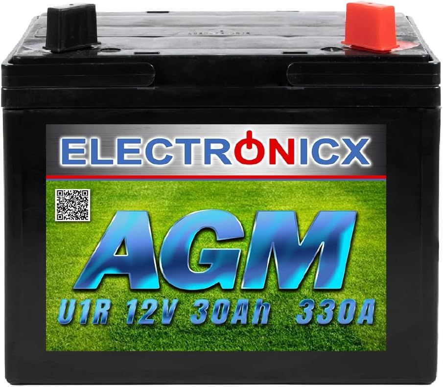 Batterie pour Tondeuse Autoportée 30Ah AGM Idéale pour Tracteur Tondeuse Incluant Batterie Tondeuse Adapté Batterie 12 v 30 ah Ideale Autoportée U1R9.