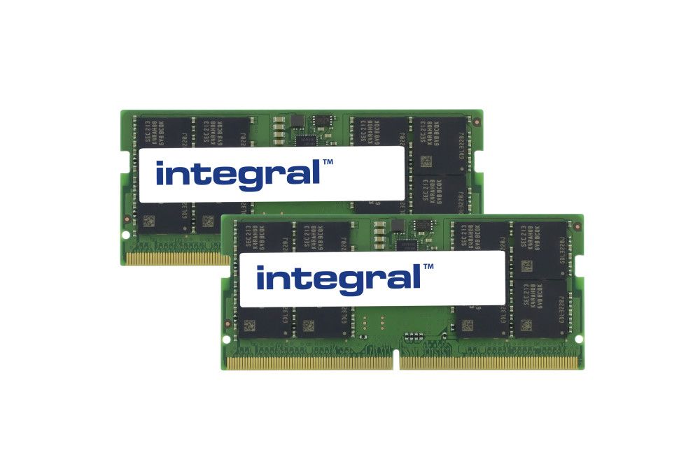 Integral DDR5 kit : 2 x SO DIMM 262 broches 4800 MHz / PC5 38400 CL40 1.1 V mémoire sans tampon non ECC