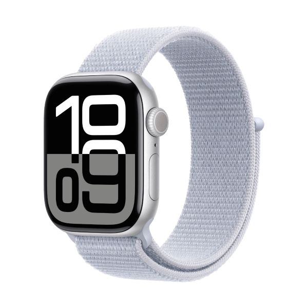 Apple Watch Series 10 Gps 46mm Aluminio Plata Y Correa Deportiva Loop Azul (Blue Cloud)