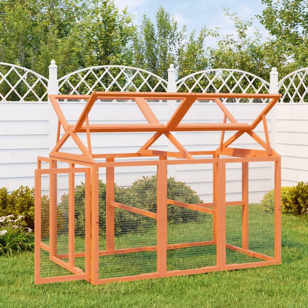 Comparer les prix de vidaXL Enclos animaux marron 141x94x104 cm bois massif de pin
