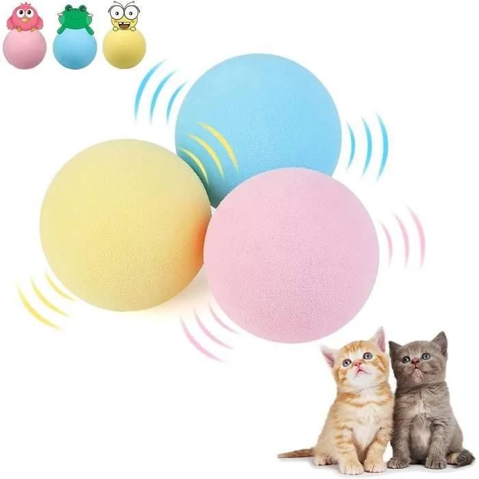 Meilleurs prix pour Jouet Chat Balles Interactives,Pour Chats Dintérieur Jouets Cataire Animaux De Compagnie Chaton Chiens Chaser Ball Jouets,3 Pcs