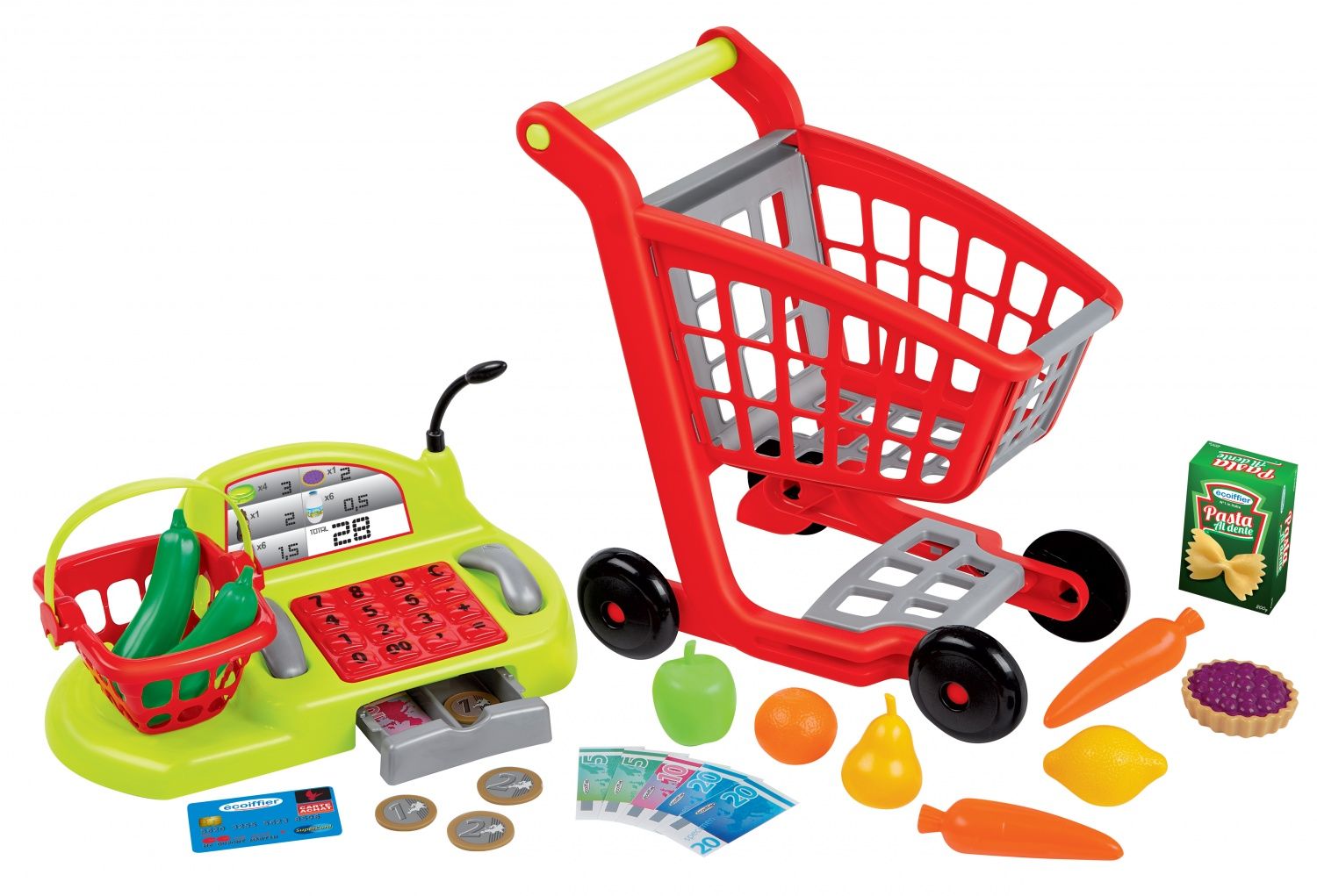 Chariot de supermarché ECOIFFIER avec caisse enregistreuse - vue 2