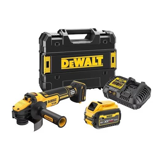 Meuleuse d'Angle ? Vitesse Variable 125 mm XR 18V ADVANTAGE DEWALT 6Ah Li Ion Brushless Interrupteur ? Glissi?re DCG409VST1 QW