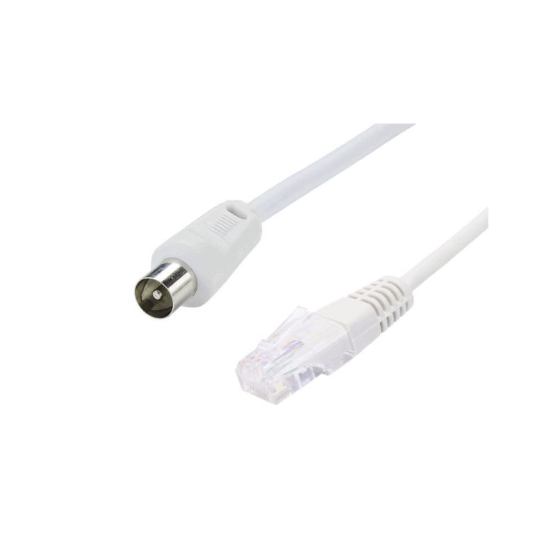 Cordon Balun passif TV 9.52 mm mâle vers Ethernet RJ 45 mâle Erard 1.5 - vue 3