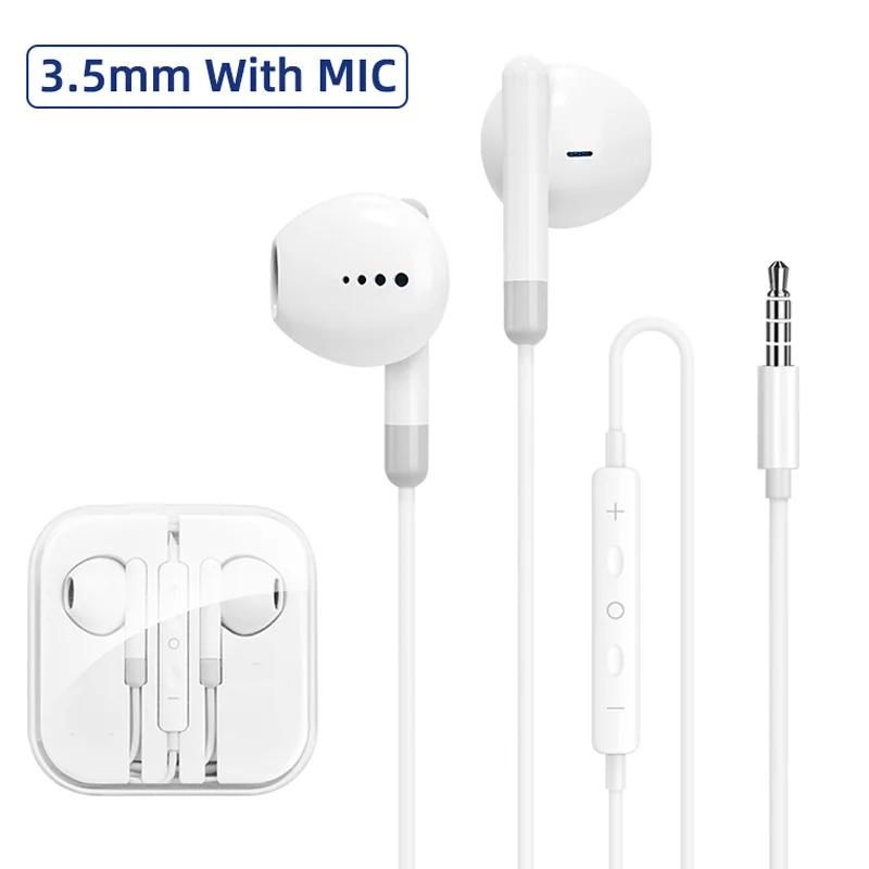 Casque HIfi pour Apple iPhone 15 Pro Max, demi-oreille avec microphone, écouteur filaire pour Samsung Huawei Xiaomi, écouteurs USB-C-3.5mm With MIC