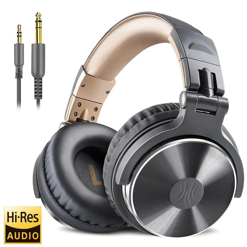 Oneodio ecouteurs avec fil Casque de studio hi-fi professionnel pour DJ avec micro, pour téléphone et PC-Pro-10-Gray