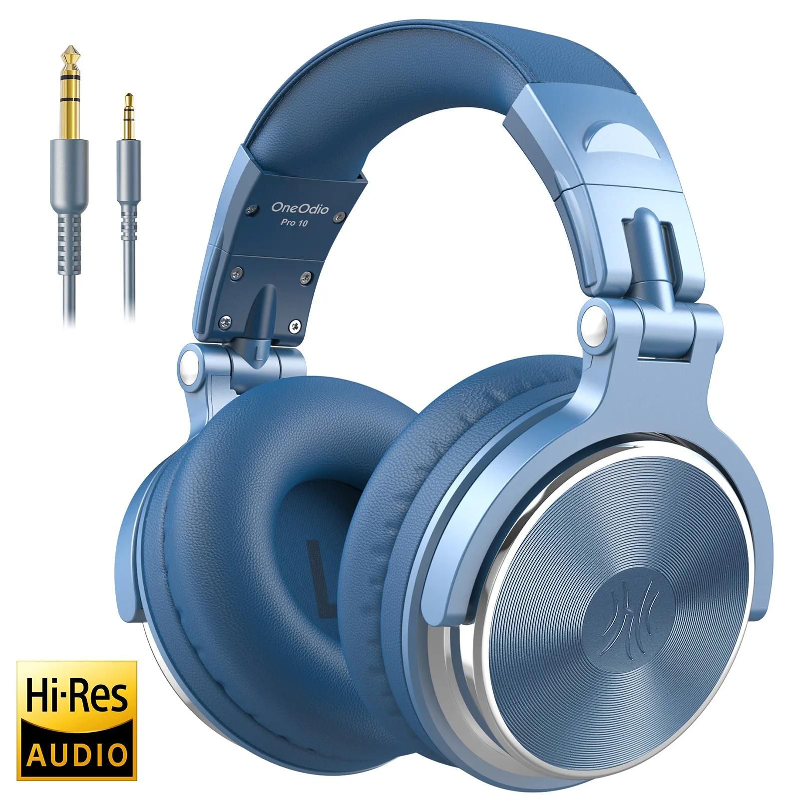 Oneodio ecouteurs avec fil Casque de studio hi-fi professionnel pour DJ avec micro, pour téléphone et PC-Pro-10-Sky-Blue