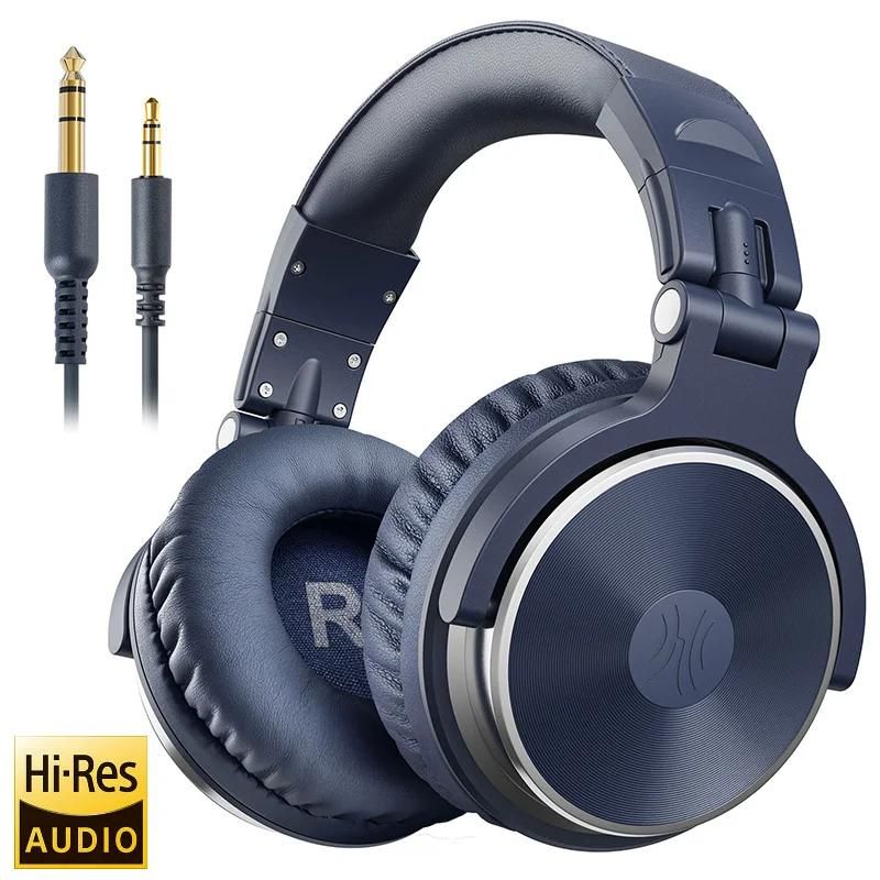 Oneodio ecouteurs avec fil Casque de studio hi-fi professionnel pour DJ avec micro, pour téléphone et PC-Pro-10-Blue