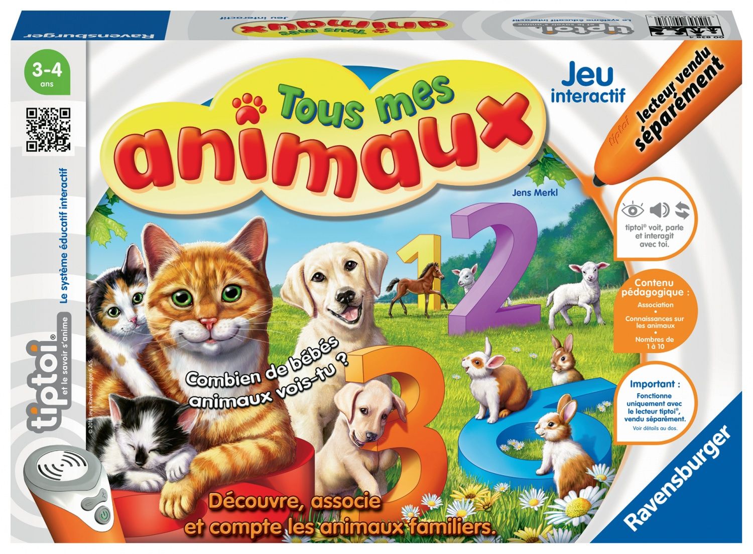 Ravensburger tiptoi® Jeu interactif Tous mes animaux Jeu éducatif électronique sans écran A partir de version française 00838