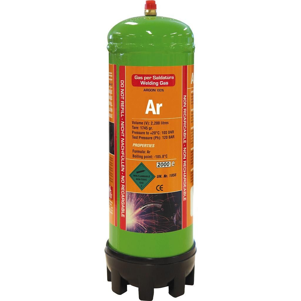 Bouteille de gaz jetable Argon pur 2,2 l (vendue par carton de 6) Gys