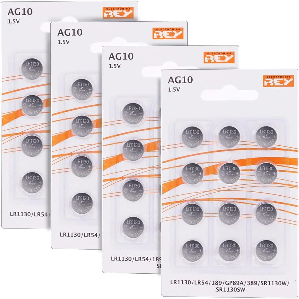 Lot de 48 Piles AG10 1.5V, Pile Bouton au Lithium Alcaline, LR1130, LR54, L1131, 189, GP89A, 389, SR1130W, SR1130SW