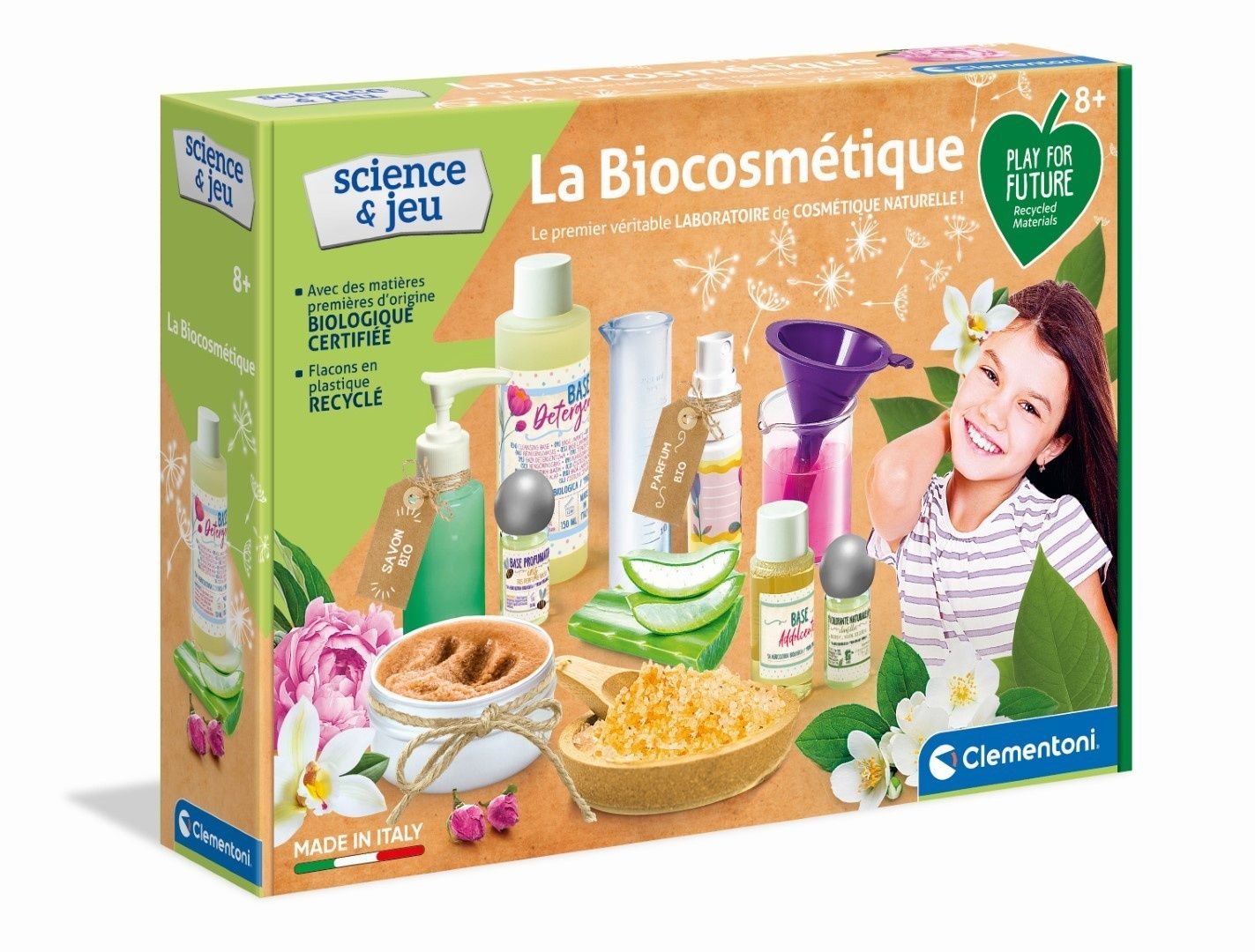 Clementoni 52487 Science et Jeu Lab La Bio cosmétique Play for Future Laboratoire Enfant Jeu Scientifique Version française fabriqué en Italie et Plus