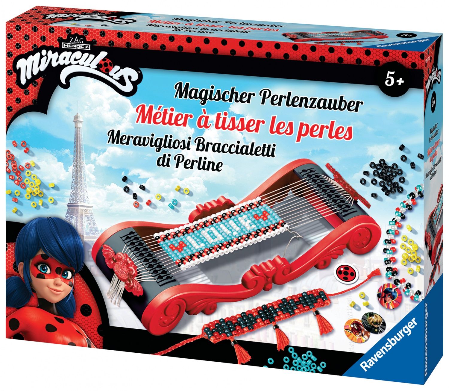 Ravensburger Métier à Tisser Les Perles Miraculous Lady Bug Loisir Créatif Création de Bijoux 18127