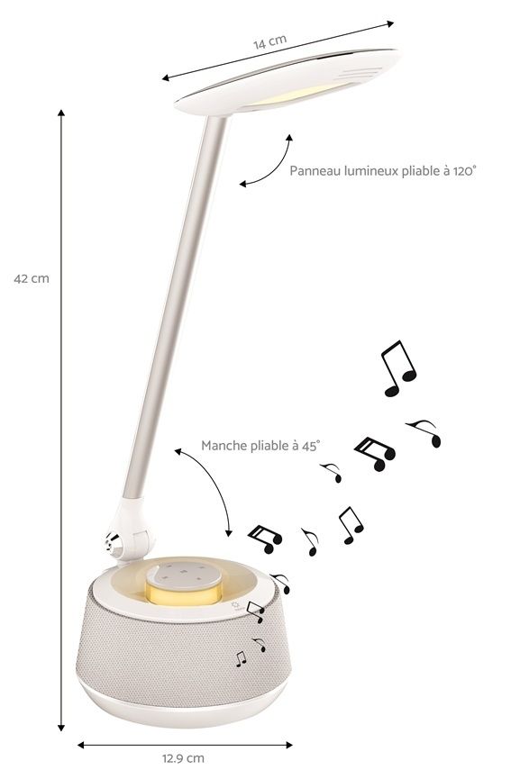 Decotech Lampe De Bureau Led Avec Enceinte Bluetooth