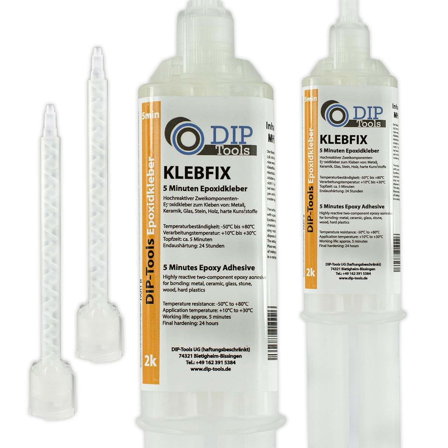 Tools KLEBFIX - Colle Epoxy Bi-Composant - Soudure a Froid pour Bois, Métal, Verre, Plastique et Plus en Seulement 5min - transparent (2x25ml)