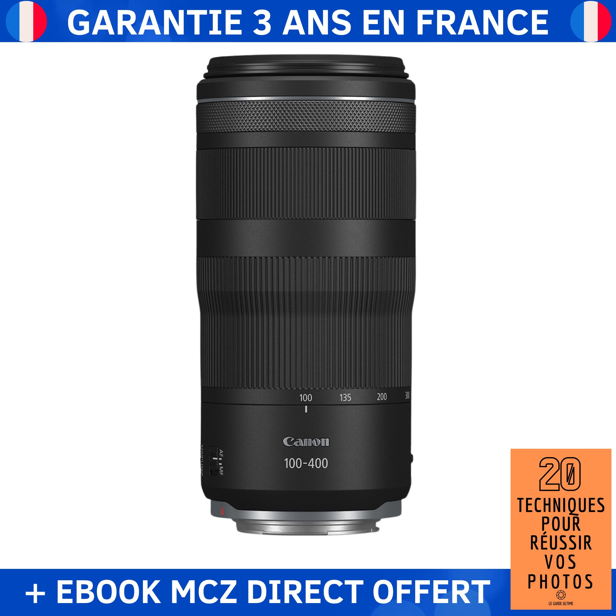 Canon RF 100 400 mm f5.6 8 IS USM + Ebook '20 Techniques pour Réussir vos Photos' Objectif Canon RF - vue 2