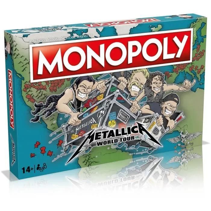 Jeu de société WINNING MOVES Monopoly Metallica Accompagnez le groupe en tournée mondiale - vue 2
