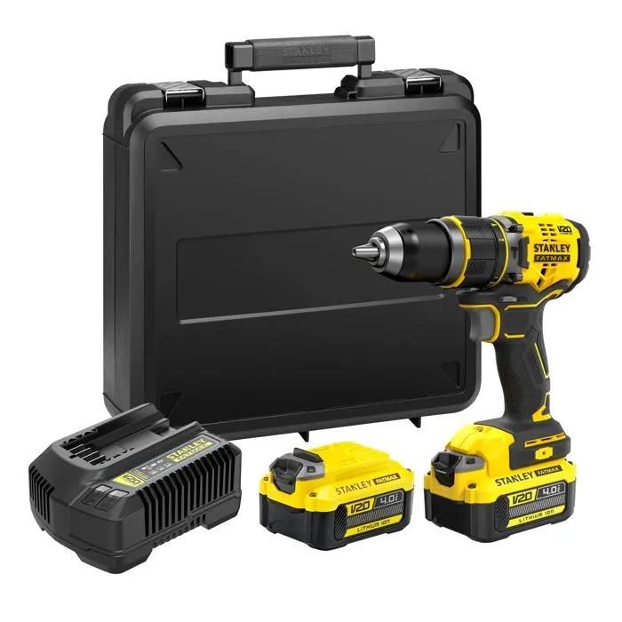 Stanley V20 Perceuse visseuse à percussion 80 Nm BRUSHLESS Lithium 18V 2 batteries SFMCD721M2K QW