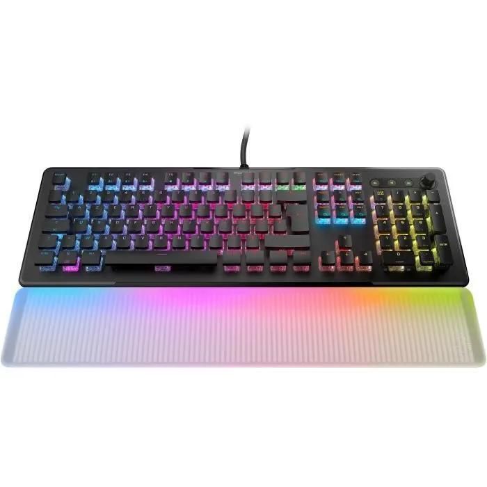ROCCAT Vulcan II MAX - Clavier - backlit - USB - AZERTY - Français - commutateur : Roccat Titan  commandes Optical Brown - noir