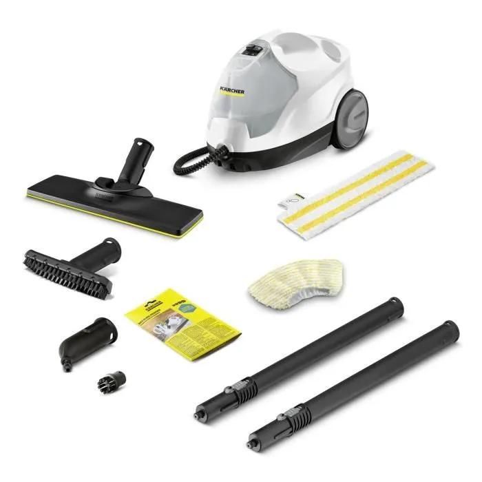 Karcher Nettoyeur Vapeur 3.5 bars SC 4 EasyFix Autonomie illimitée 2000 W Double réservoir avec Kit de Nettoyage de Sol et buses