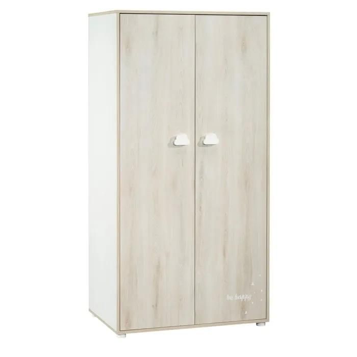 Armoire 2 portes Hêtre Cendré SMILE - vue 3