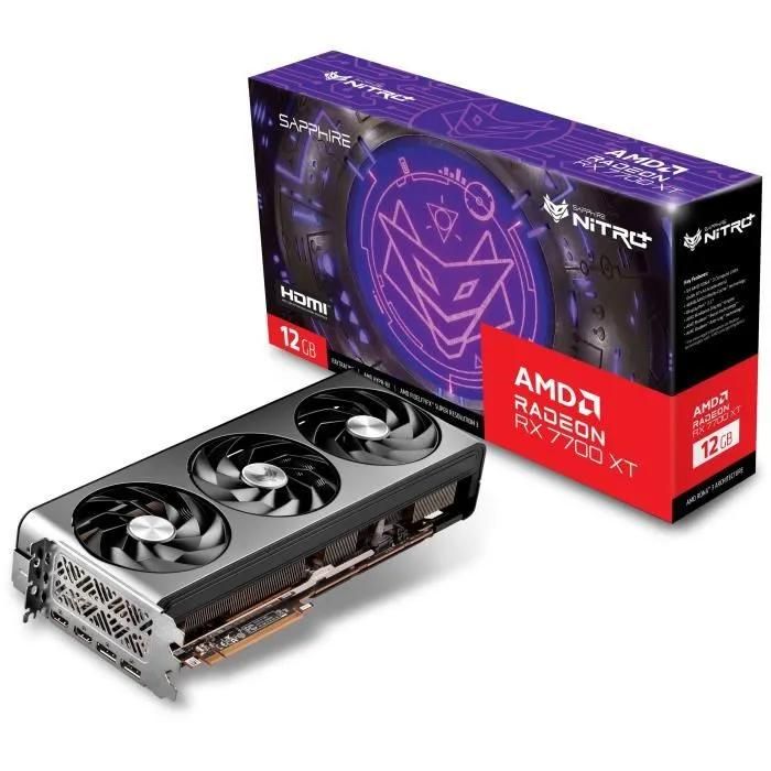SAPPHIRE Carte Graphique NITRO+ AMD RADEON™ RX 7700 XT GAMING OC 12GB GDDR6 DUAL HDMI / DUAL DP