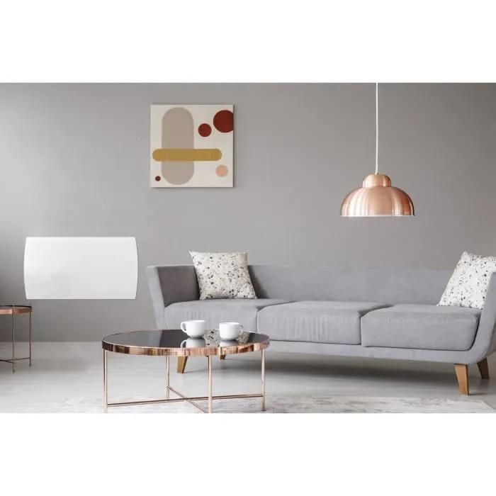 Radiateur électrique fixe à inertie sèche céramique OCEANIC Rubis Façade verre NF - vue 2