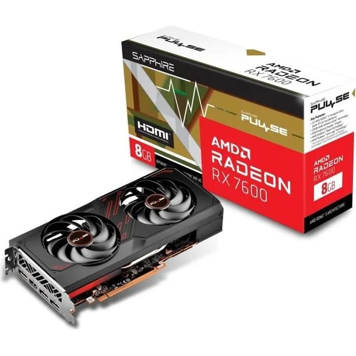 SAPPHIRE Carte Graphique PULSE AMD RADEON™ RX 7600 GAMING 8GB GDDR6 HDMI / TRIPLE DP - vue 5