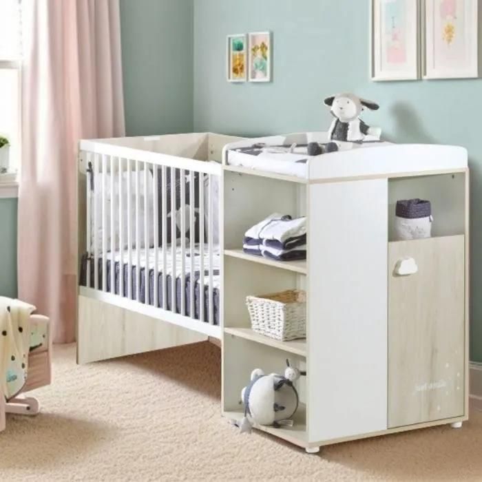 BABYPRICE Lit Bebe Combine Evolutif Smile Hetre Cendre - vue 3