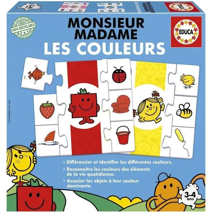 Jeu d'apprentissage EDUCA Monsieur Madame Les Couleurs