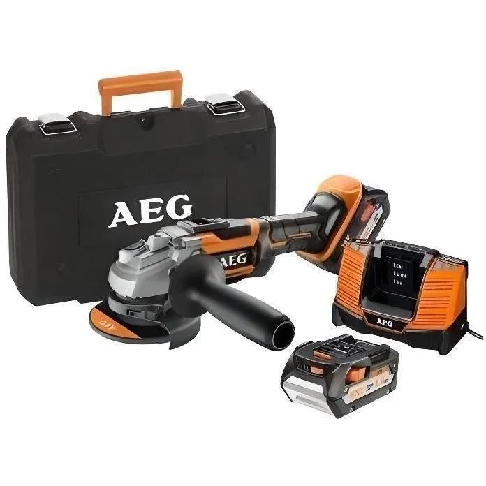 AEG Meuleuse d'angle 125 mm Brushless 18 V Pro Li Ion 5.0 Ah avec coffret BEWS 18 125BL