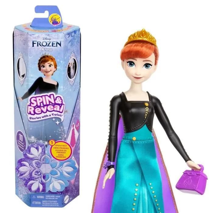 Spin & Reveal La Reine des Neiges Anna Mattel Poupée Surprise Disney HXD27
