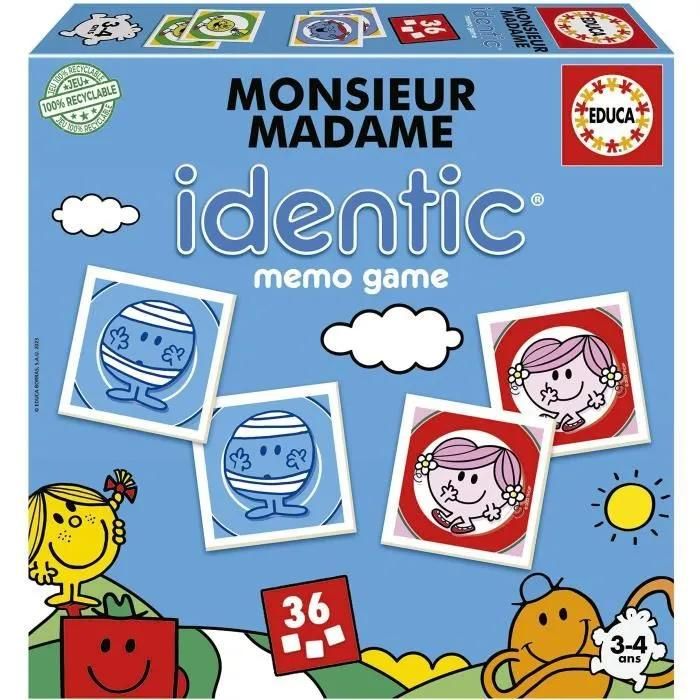 Jeu d'apprentissage EDUCA Monsieur Madame Identic - vue 3