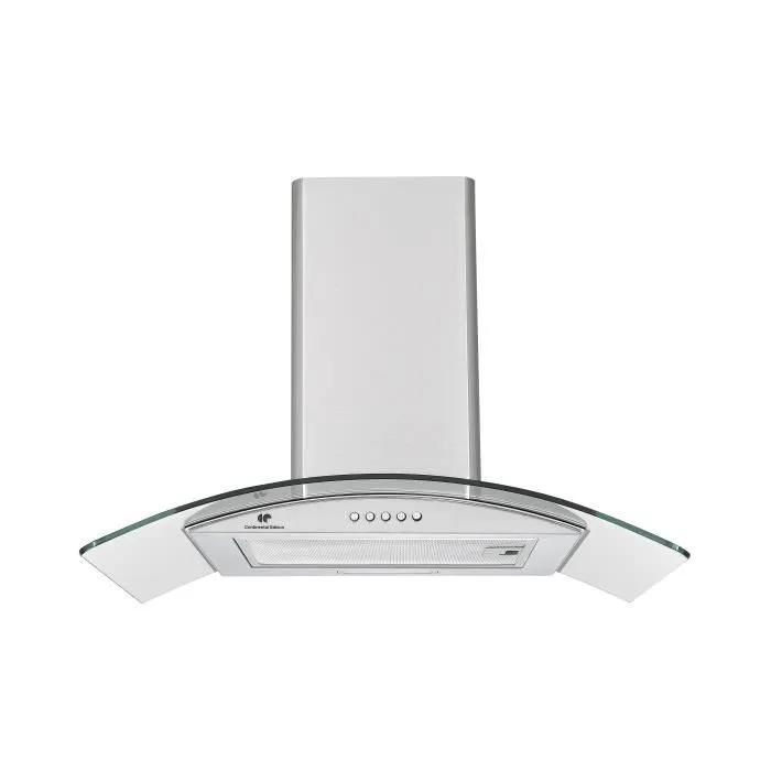 Hotte décorative Continental Edison L60 cm inox verre - vue 2
