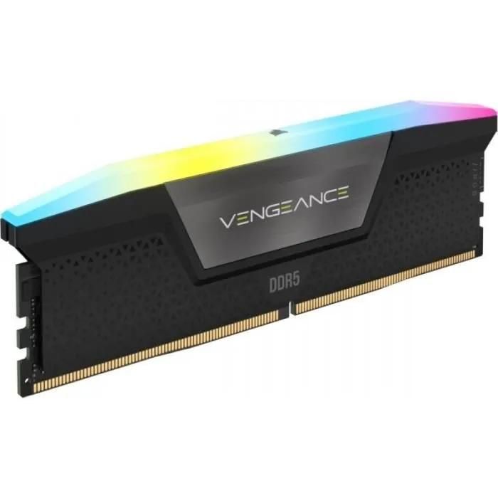 CORSAIR Vengeance RGB - DDR5 - kit - 32 Go: 2 x 16 Go - DIMM 288 broches - 6200 MHz / PC5-49600 - CL36 - 1.3 V - mémoire sans tampon - non ECC - noir