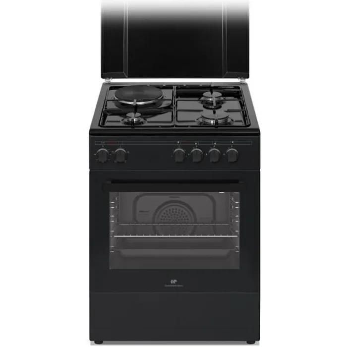 Cuisinière mixte CONTINENTAL EDISON CECM60FCB 3 feux gaz + 1 électrique L59 8 x P61 xH83 cm - vue 2