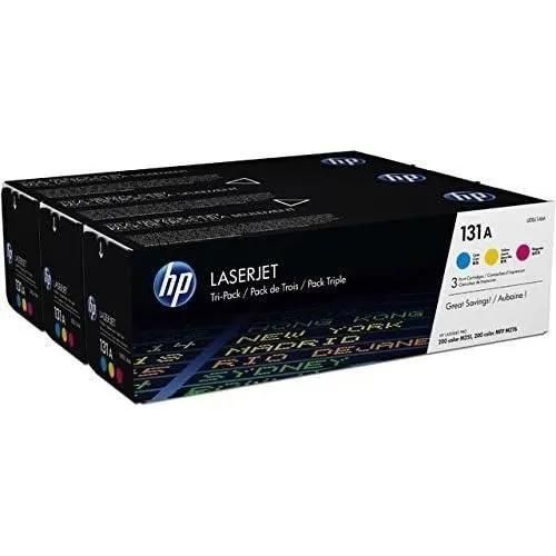 HP 131A - Pack de 3 - jaune, cyan, magenta - originale - LaserJet - cartouche de toner ( U0SL1AM ) - pour LaserJet Pro 200 M251n, 200 M251nw, 200 M276nw, 200 MFP M276n, 200 MFP M276nw