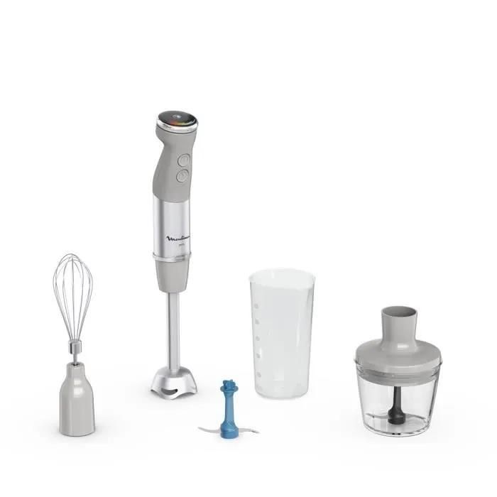 Moulinex Mixeur plongeant Technologie de lames Powelix Mode silencieux 20vitesses Lames pour glace pilée Mode turbo Pare éclaboussures Hachoir Quickchef+ DD67EB10 - vue 10